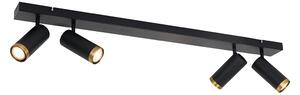 Moderné stropné bodové svietidlo čierne s bronzovým 4-svetlo nastaviteľným - Renna