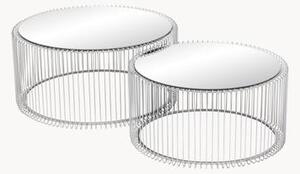 Súprava konferenčných stolíkov so sklenenou doskou Wire, 2 diely