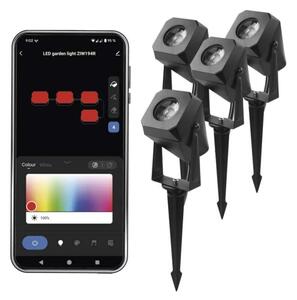 SADA 4x LED RGBIC Stm. von. lampa LED/7W/230V 3000-6500K IP65 Wi-Fi Tuya