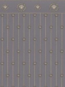 A.S. Création | Vliesová tapeta na stenu Versace 6 79131-4 | 0,53 x 10,05 m | šedá, fialová, metalická