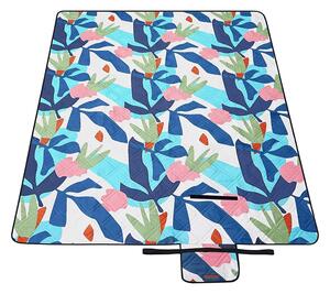 Veľká pikniková deka 300 x 200 cm, vodotesná, vzor farebná papraď