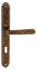 Dverové kovanie MP NI - ALT WIEN Štít (OBA - Antik bronz), kľučka-kľučka, Otvor pre obyčajný kľúč BB, MP OBA (antik bronz), 72 mm