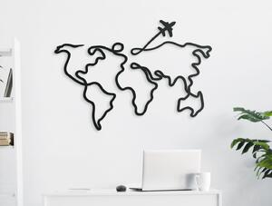 Drevko Minimalistický obraz Mapa sveta - line art