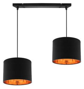 Čierno-medený závesný luster Candida pre žiarovku 2x E27 – LED lustre a svietidlá > Kolekcie svietidiel > Kolekcia svietidiel CANDIDA