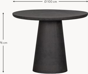 Okrúhly záhradný jedálenský stôl z betónu Damon, Ø 100 cm