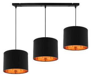 Čierno-medený závesný luster Candida pre žiarovku 3x E27 – LED lustre a svietidlá > Kolekcie svietidiel > Kolekcia svietidiel CANDIDA