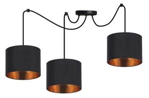 Čierno-medený závesný decentrálny luster Candida pre žiarovku 3x E27 – LED lustre a svietidlá > Kolekcie svietidiel > Kolekcia svietidiel