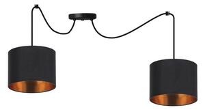 Čierno-medený závesný decentrálny luster Candida pre žiarovku 2x E27 – LED lustre a svietidlá > Kolekcie svietidiel > Kolekcia svietidiel