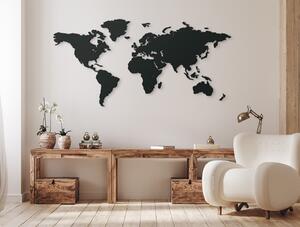 Drevko AKCIA - Mapa sveta na stenu (42 x 86 cm) Čierna