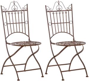Kovová stolička Sadao (SET 2 ks) - Hnedá antik