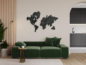Drevko Moderná dekorácia mapa sveta na stenu