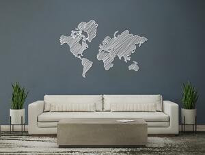 Drevko Moderná dekorácia mapa sveta na stenu
