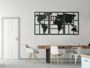 Drevko Viacdielny obraz Mapa sveta na stenu