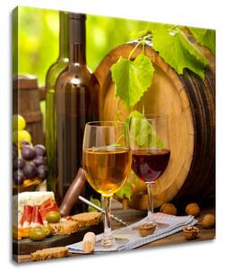 Gario Obraz na plátne Červené a biele víno Veľkosť: 20 x 30 cm