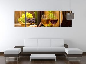 Obraz na plátne Červené a biele víno - 3 dielny Veľkosť: 90 x 60 cm