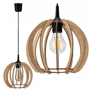 DREVENÁ STROPNÁ ZÁVESNÁ LAMPA 1xE27 LED + KLIP Vysoká kvalita