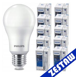 SADA 10 KS ŽIAROVEJ SVETLOSTI PHILIPS LED E27 10W = 75W 1055lm Teplá LED žiarovka 2700K