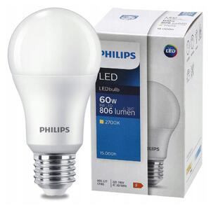 LED žiarovka E27 PHILIPS 8W 806lm 2700K A60 - tepla biela