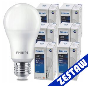 SADA 6 ks LED žiaroviek PHILIPS E27 4,9W 470 lm - tepla biela