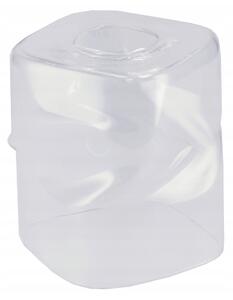 Sklenené tienidlo pre stropnú stolovú lampu, valcované štvorcové, priehľadné