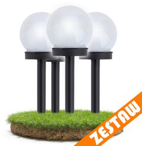 SADA 4 solárnych záhradných lámp, LED, BIELA, 10 cm, vodotesná, IP44
