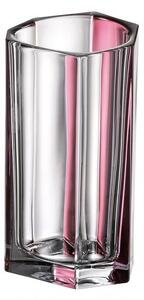 KRIŠTÁĽOVÁ VÁZA BOHEMIA BAZALT PINK LINE 250MM