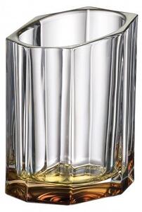 KRIŠTÁĽOVÁ VÁZA BOHEMIA BAZALT AMBER BOTTOM 200MM