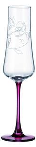 BOHEMIA IDUNA RED FOOT POHÁR NA ŠAMPANSKÉ 250ML SADA 6KS