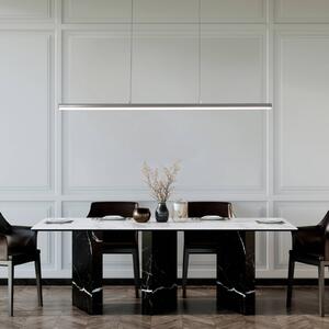 LED závesné svietidlo Borena, hliníková farba, dĺžka 113 cm kov, Hliník / sivá / zinok, Obývacia izba / jedáleň, kov