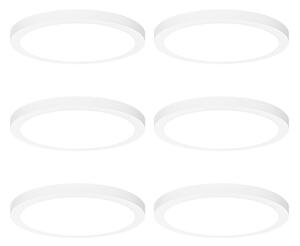 Sada 6 zapustených alebo povrchových bodových svetiel biela 30 cm vrátane LED 3-krokového stmievania do tepla - Trans