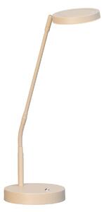 Stolová LED lampa Sorento, výška 48 cm, piesková farba, kov,, Krémová / jantárovo žltá, Obývacia izba / jedáleň, kov, Moderný, Stolová lampa