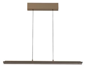 LED závesné svietidlo Torvi, greige/dymovo sivá, 88 cm, kov/sklo, Krémová / jantárovo žltá, Obývacia izba / jedáleň, kov, Moderný
