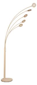 LED stojaca lampa Dent, piesková farba výška 225 cm, 5-pl., Krémová / jantárovo žltá, Obývacia izba / jedáleň, kov, Moderný, Stolová lampa