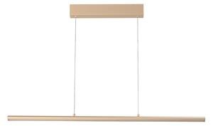 LED závesné svietidlo Borena, piesková farba, dĺžka 113 cm, kov, Krémová / jantárovo žltá, Obývacia izba / jedáleň, kov