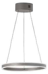 LED závesné svietidlo Silvio, Ø 50 cm, pieskovo šedá, kov,, , Hliník / sivá / zinok, Obývacia izba / jedáleň, kov, Moderný, Závesné svietidlo
