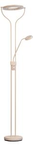 LED stojacia lampa Davos, piesková farba, výška 180 cm, 2-pl.,, Krémová / jantárovo žltá, Obývacia izba / jedáleň, kov, Zemné bodové svetlo