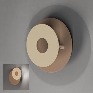 LED nástenné svetlo Hennes, šedá/piesková, Ø 18 cm, kov