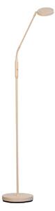 LED stojacia lampa Sorento, výška 138 cm, piesková farba, kov,, Krémová / jantárovo žltá, Obývacia izba / jedáleň, kov, Moderný, Stolová lampa