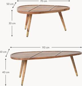 Súprava oválnych konferenčných stolíkov z dreva sheesham Sham, 2 diely