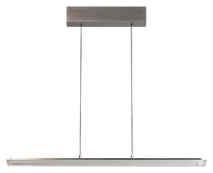 LED závesné svietidlo Torvi, dĺžka 135 cm, niklová farba/biela,, Hliník / sivá / zinok, Obývacia izba / jedáleň, kov, Moderný, Závesné svietidlo