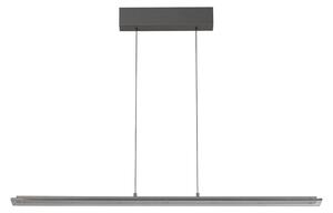 LED závesné svietidlo Torvi, pieskovo sivá/dymovo sivá, dĺžka 115 cm,, Hliník / sivá / zinok, Obývacia izba / jedáleň, kov, Moderný