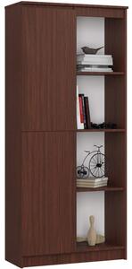 Regál R 80 cm 1 dvierka 6 poličiek wenge