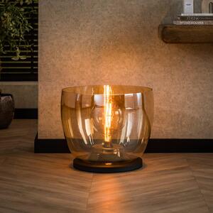Stolová lampa Kopje, výška 41 cm, jantár, sklo, E27, Krémová / jantárovo žltá, Obývacia izba / jedáleň, Sklo, Moderný, Stolová lampa