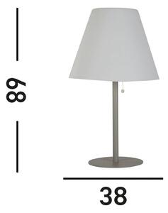 Solárna stolová lampa Venice I LED, IP44, biela/strieborná, Hliník / sivá / zinok, Plast, Stojacie svietidlo