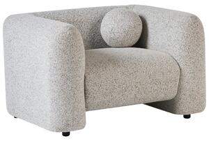 Kreslo béžové látkové čalúnenie okrúhly vankúš retro glamour art deco štýl obývačka spálňa