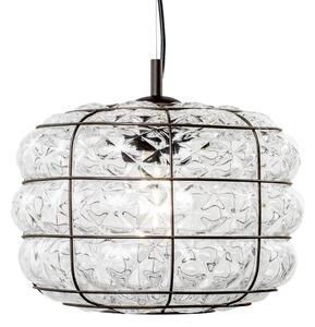 SIRU - Luster na lanku TERRA 1xE27/60W/230V čierna/číra benátske sklo