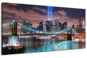 Obraz na plátne Farebná panoráma Manhattanu New York Rozmery: 115 x 55 cm