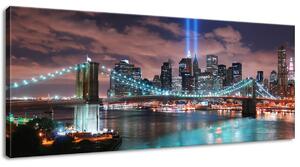 Gario Obraz na plátne Farebná panoráma Manhattanu New York Veľkosť: 100 x 40 cm