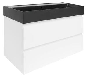 Kúpeľňová skrinka s umývadlom SAT B-Way 99x50x45 cm biela lesk BWAY2100WU2BB