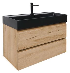 Kúpeľňová skrinka 2 zásuvky s umývadlom SAT B-Way 99x50x45 cm dub matný BWAY2100OAKU2B2B